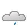 Tagsymbol, Symbolcode "j", Dichte Wolken, etwas Regen