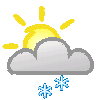 Tagsymbol, Symbolcode "l", Sonne, Wolken, Schneeschauer